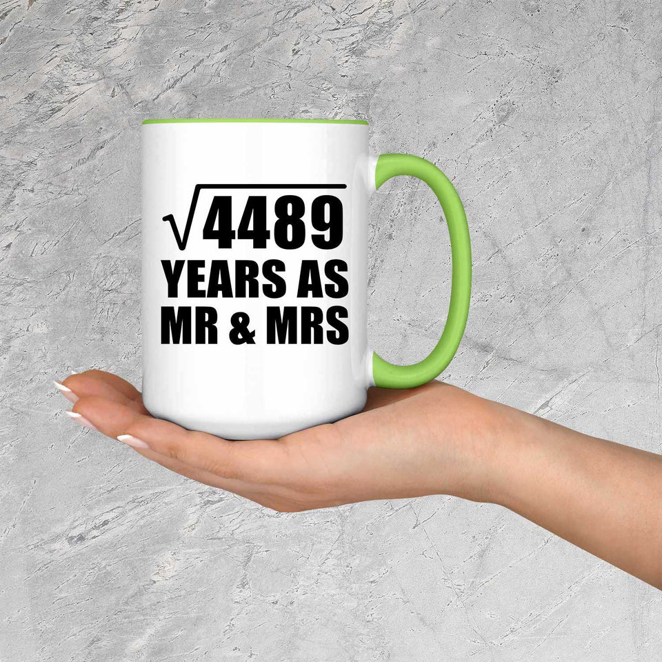 67th Anniversary Square Root of 4489 Years As Mr & Mrs - 15oz Accent Mug Green