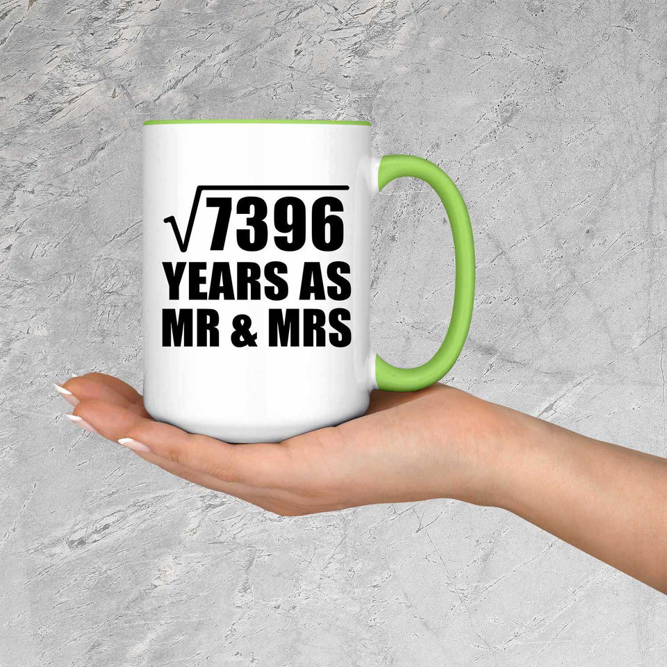 86th Anniversary Square Root of 7396 Years As Mr & Mrs - 15oz Accent Mug Green