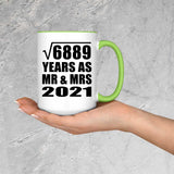 83rd Anniversary Square Root of 6889 Years As Mr & Mrs 2021 - 15oz Accent Mug Green