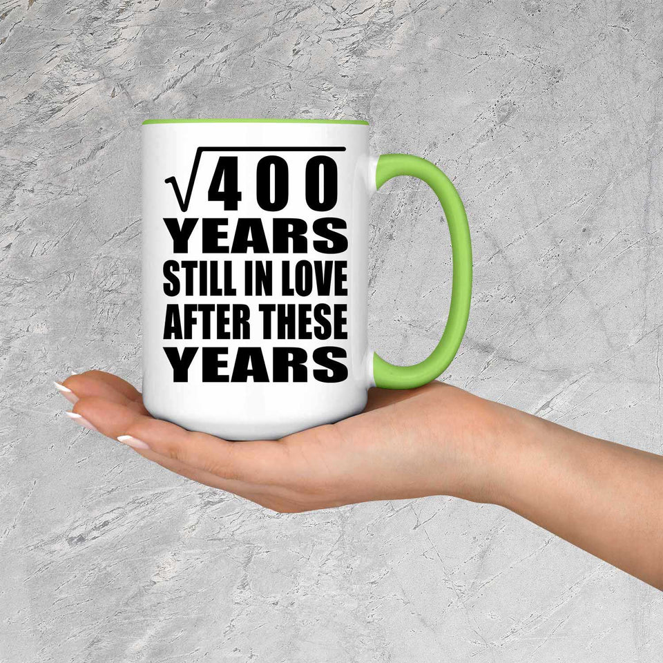 20th Anniversary Square Root of 400 Years Still In Love - 15oz Accent Mug Green