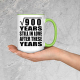 30th Anniversary Square Root of 900 Years Still In Love - 15oz Accent Mug Green