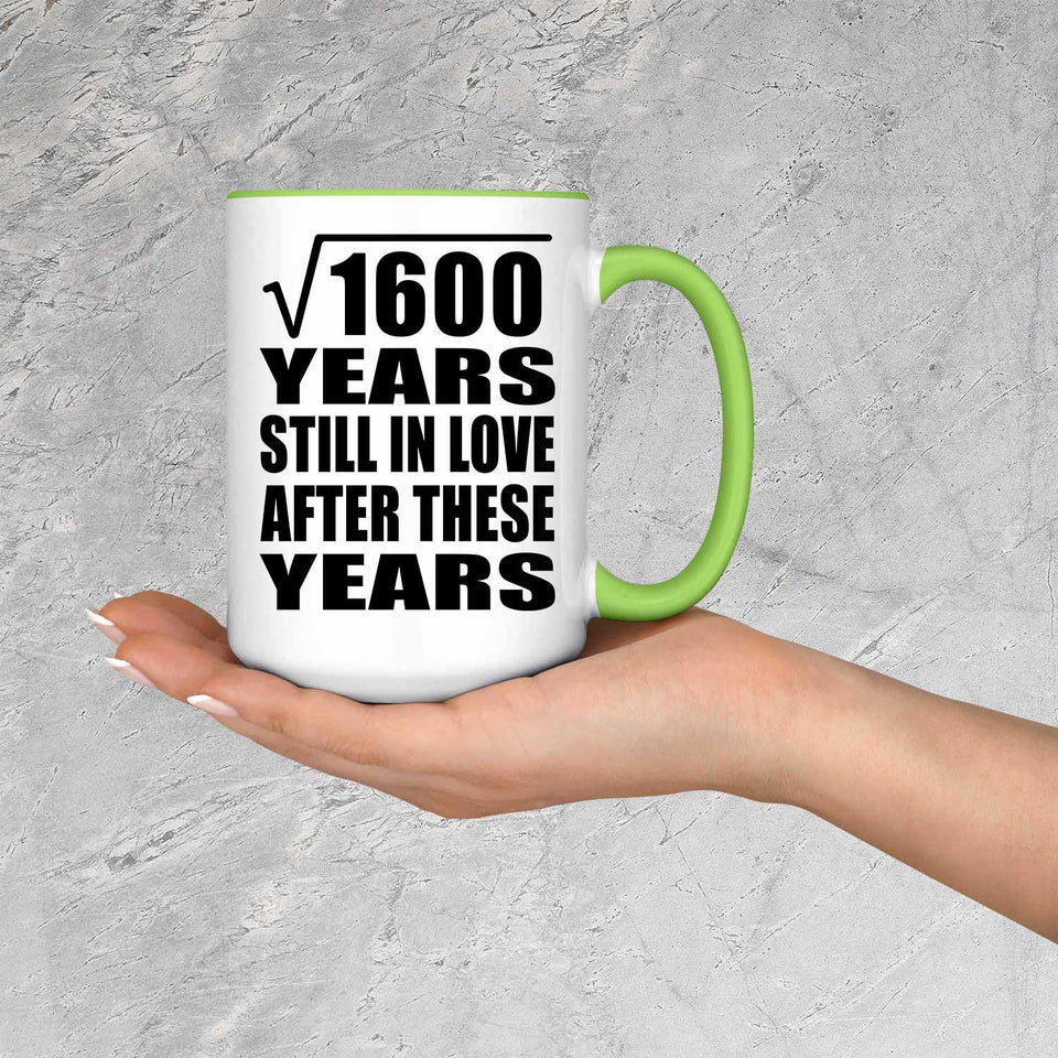 40th Anniversary Square Root of 1600 Years Still In Love - 15oz Accent Mug Green
