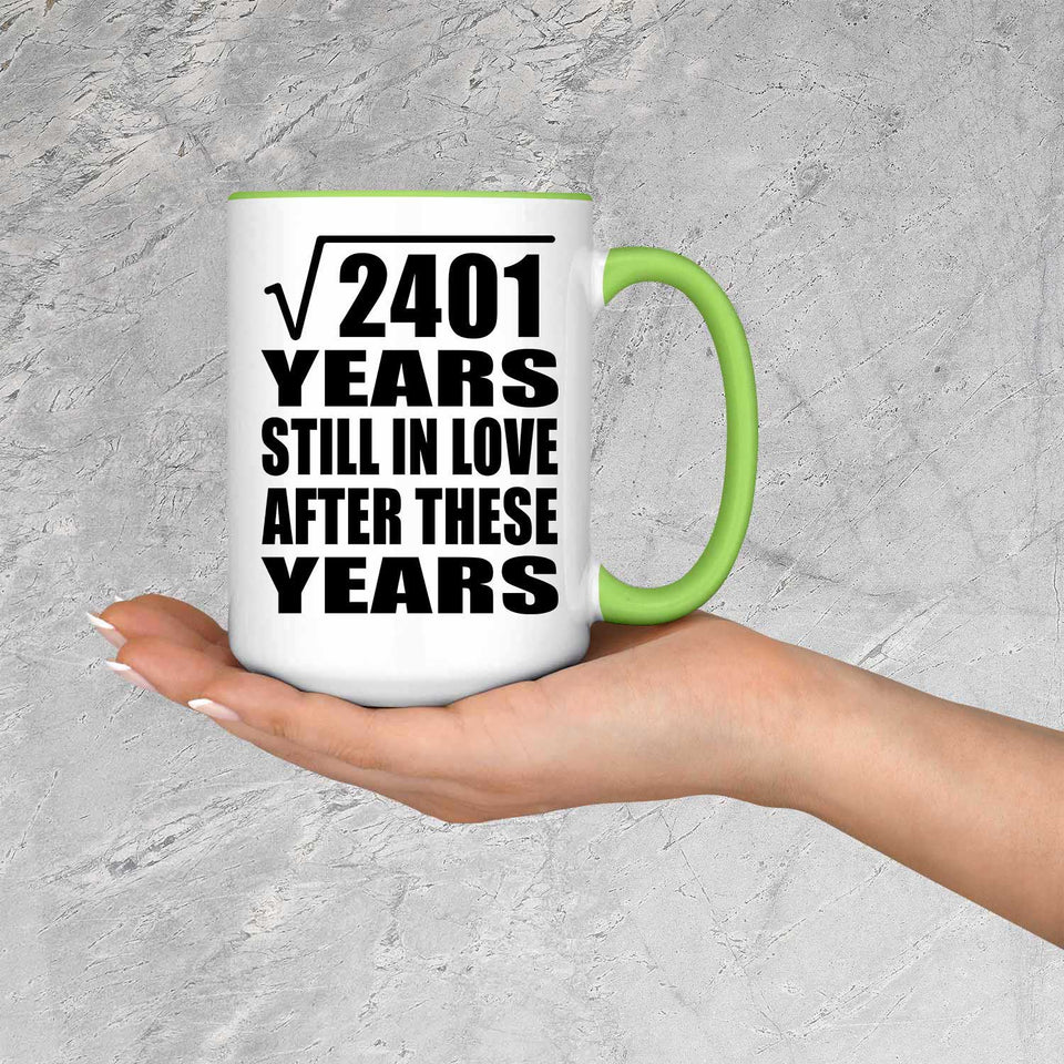49th Anniversary Square Root of 2401 Years Still In Love - 15oz Accent Mug Green