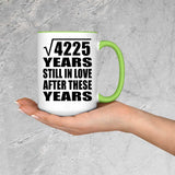 65th Anniversary Square Root of 4225 Years Still In Love - 15oz Accent Mug Green