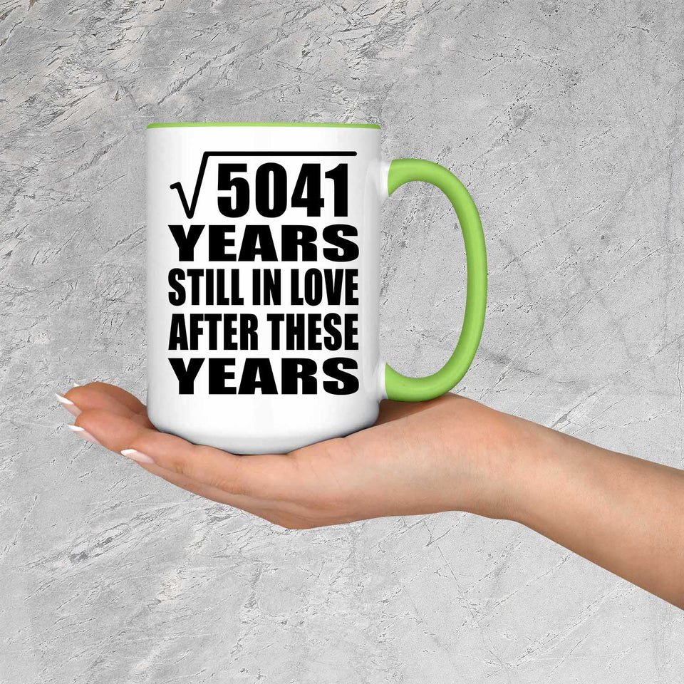 71st Anniversary Square Root of 5041 Years Still In Love - 15oz Accent Mug Green
