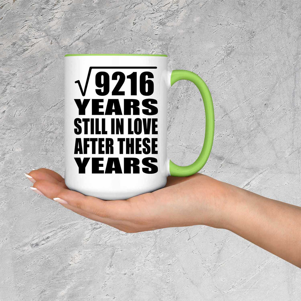 96th Anniversary Square Root of 9216 Years Still In Love - 15oz Accent Mug Green