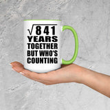 29th Anniversary Square Root of 841 Years Who's Counting - 15oz Accent Mug Green