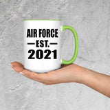 Air Force Established EST. 2021 - 15oz Accent Mug Green