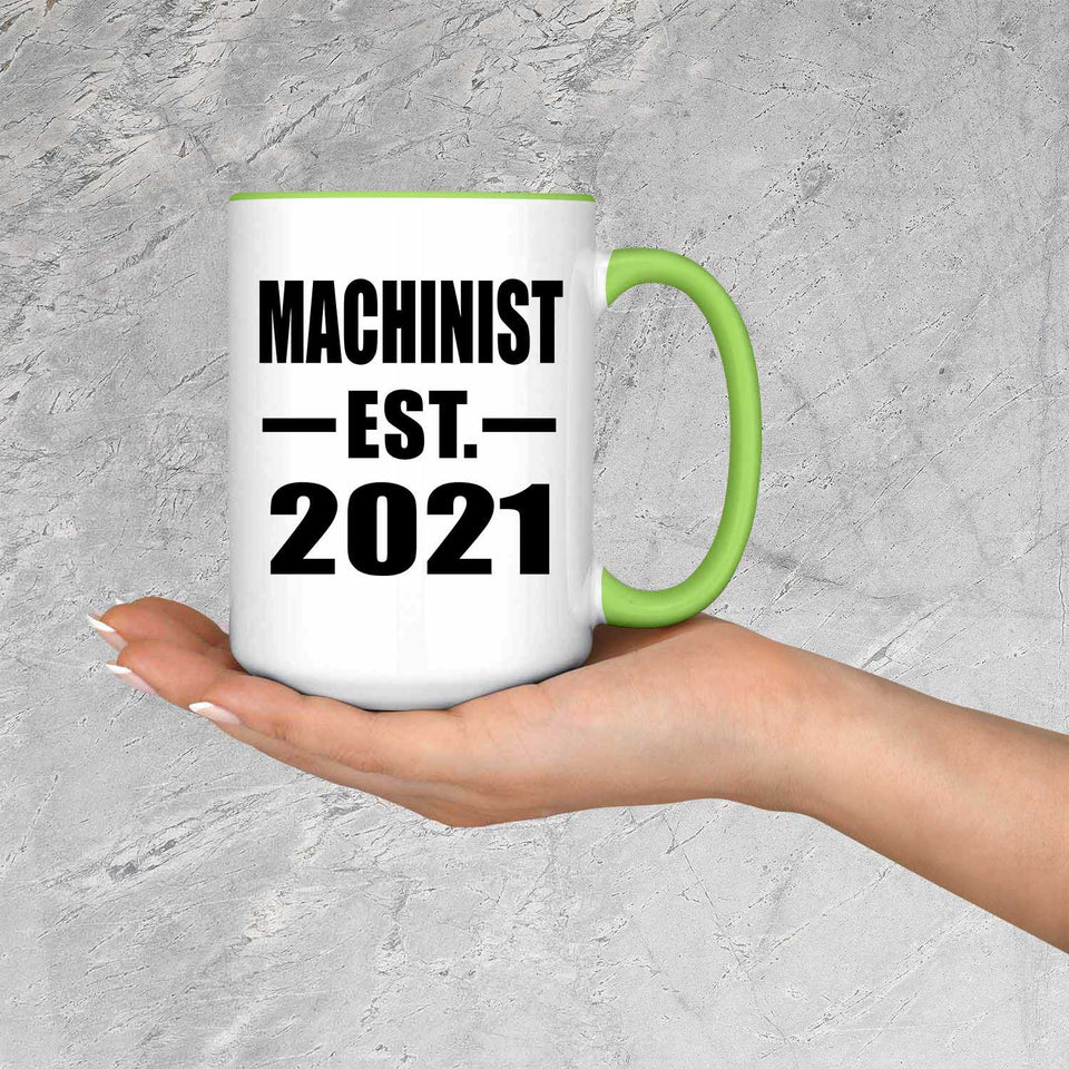 Machinist Established EST. 2021 - 15oz Accent Mug Green