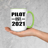 Pilot Established EST. 2021 - 15oz Accent Mug Green