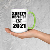 Safety Inspector Established EST. 2021 - 15oz Accent Mug Green