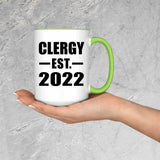 Clergy Established EST. 2022 - 15oz Accent Mug Green