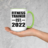 Fitness Trainer Established EST. 2022 - 15oz Accent Mug Green