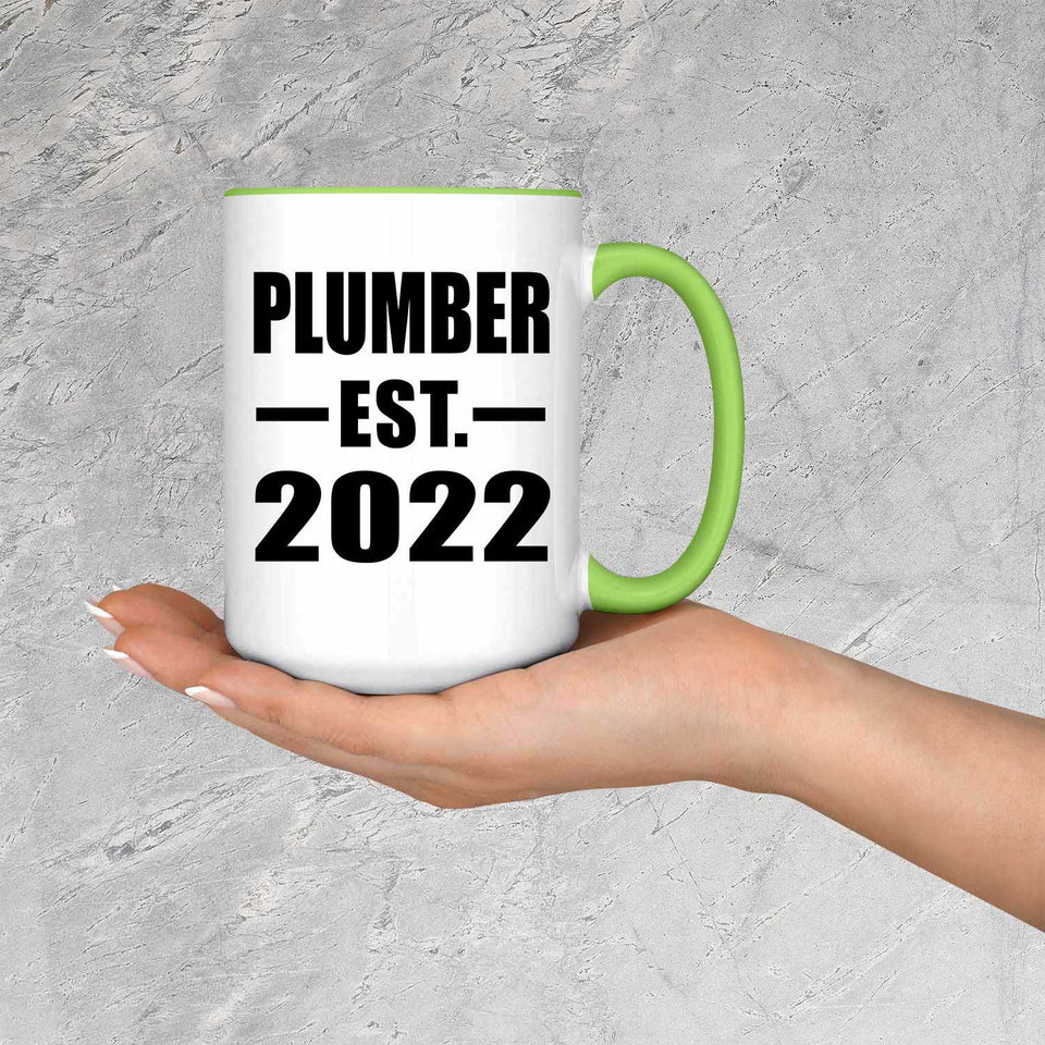 Plumber Established EST. 2022 - 15oz Accent Mug Green