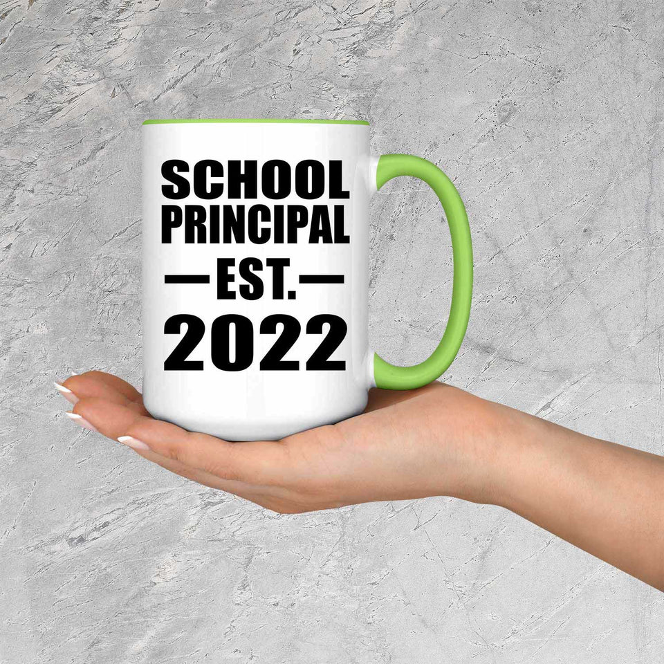 School Principal Established EST. 2022 - 15oz Accent Mug Green