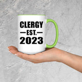 Clergy Established EST. 2023 - 15oz Accent Mug Green
