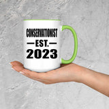 Conservationist Established EST. 2023 - 15oz Accent Mug Green