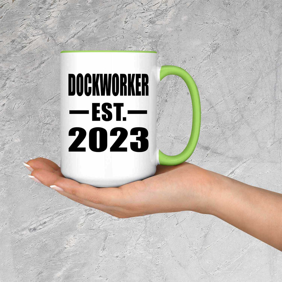 Dockworker Established EST. 2023 - 15oz Accent Mug Green