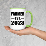 Farmer Established EST. 2023 - 15oz Accent Mug Green