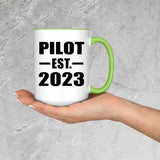 Pilot Established EST. 2023 - 15oz Accent Mug Green