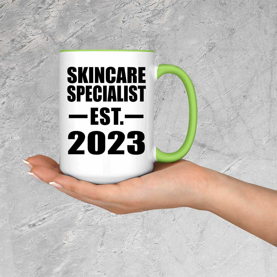 Skincare Specialist Established EST. 2023 - 15oz Accent Mug Green