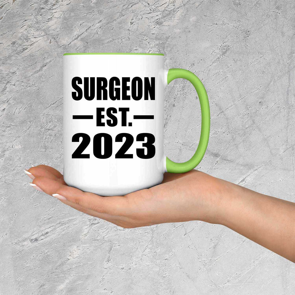 Surgeon Established EST. 2023 - 15oz Accent Mug Green