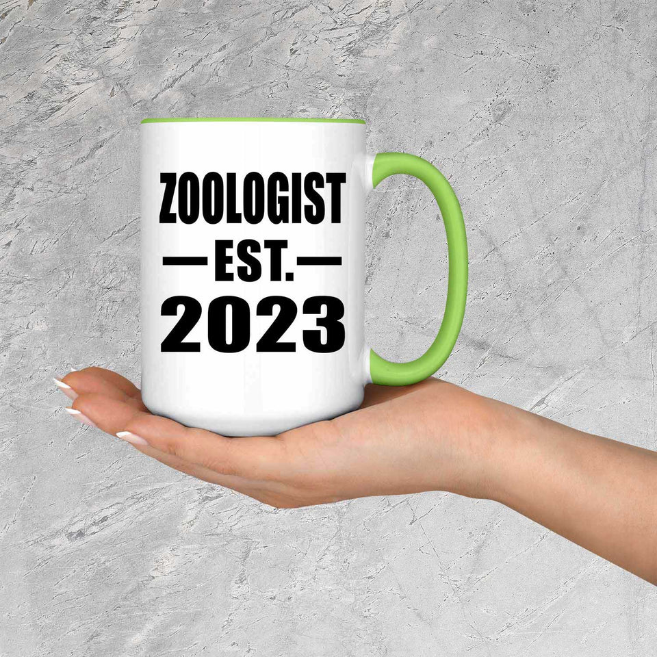 Zoologist Established EST. 2023 - 15oz Accent Mug Green