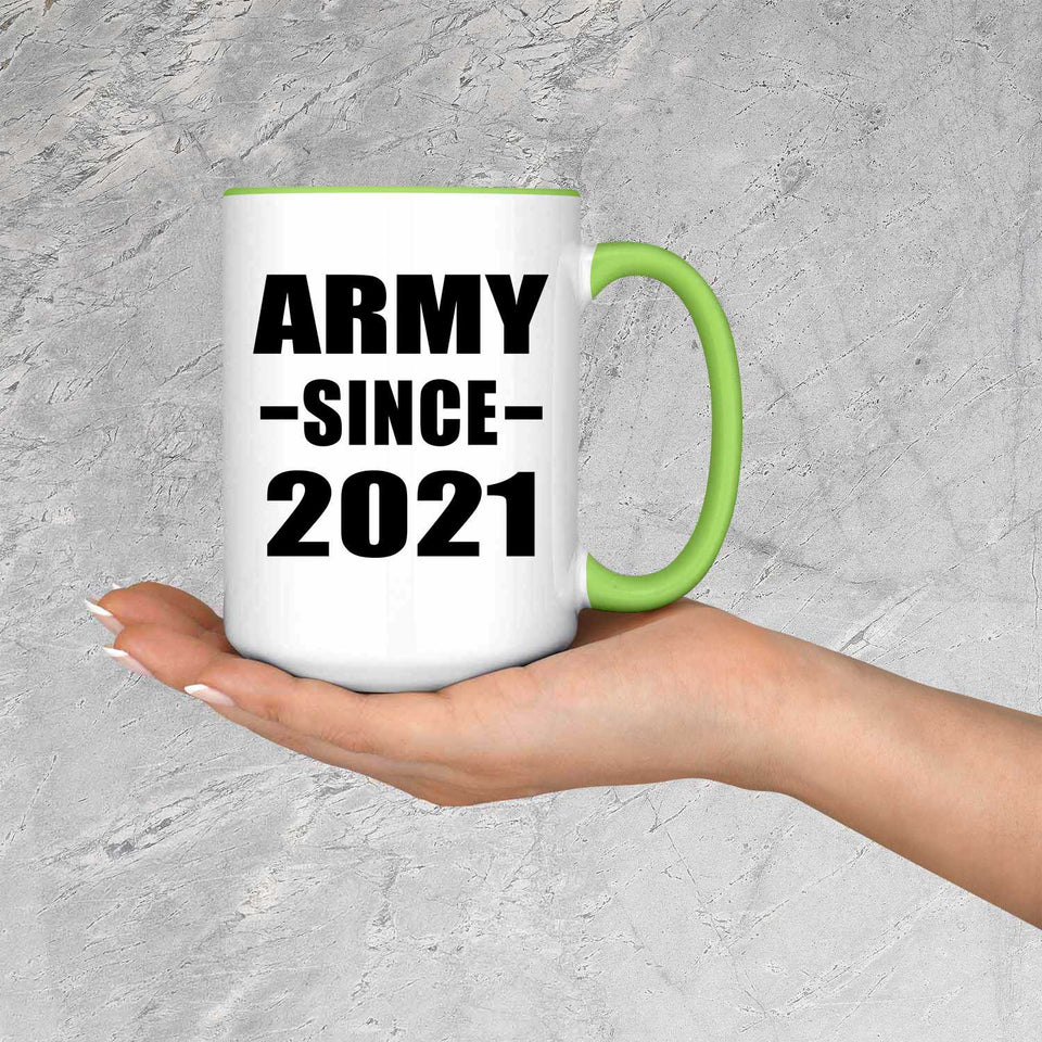Army Since 2021 - 15oz Accent Mug Green