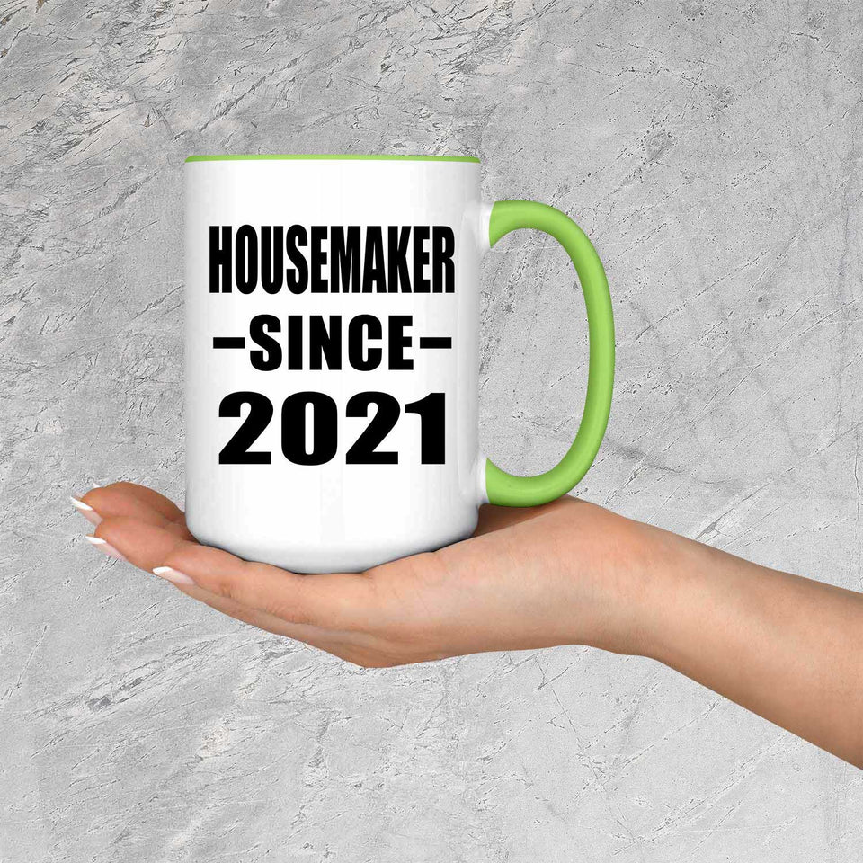 Housemaker Since 2021 - 15oz Accent Mug Green
