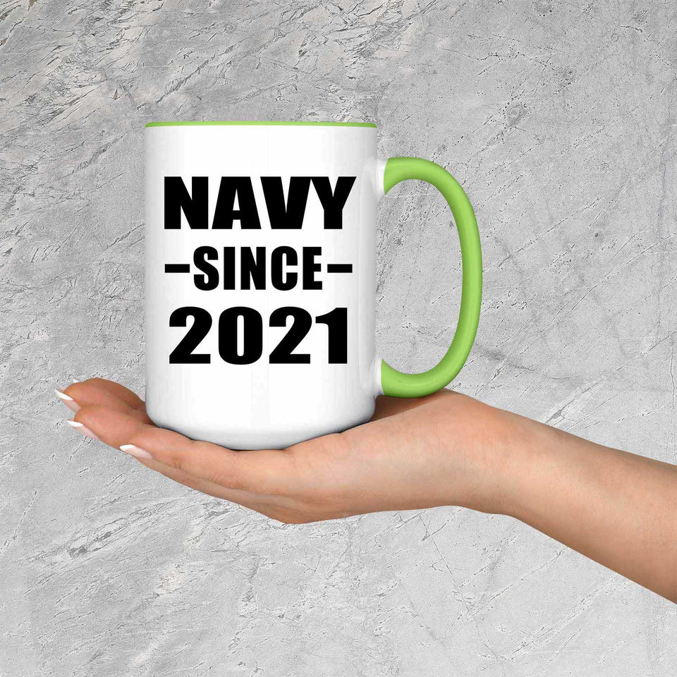 Navy Since 2021 - 15oz Accent Mug Green