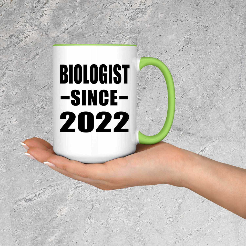Biologist Since 2022 - 15oz Accent Mug Green