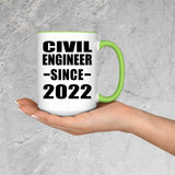 Civil Engineer Since 2022 - 15oz Accent Mug Green