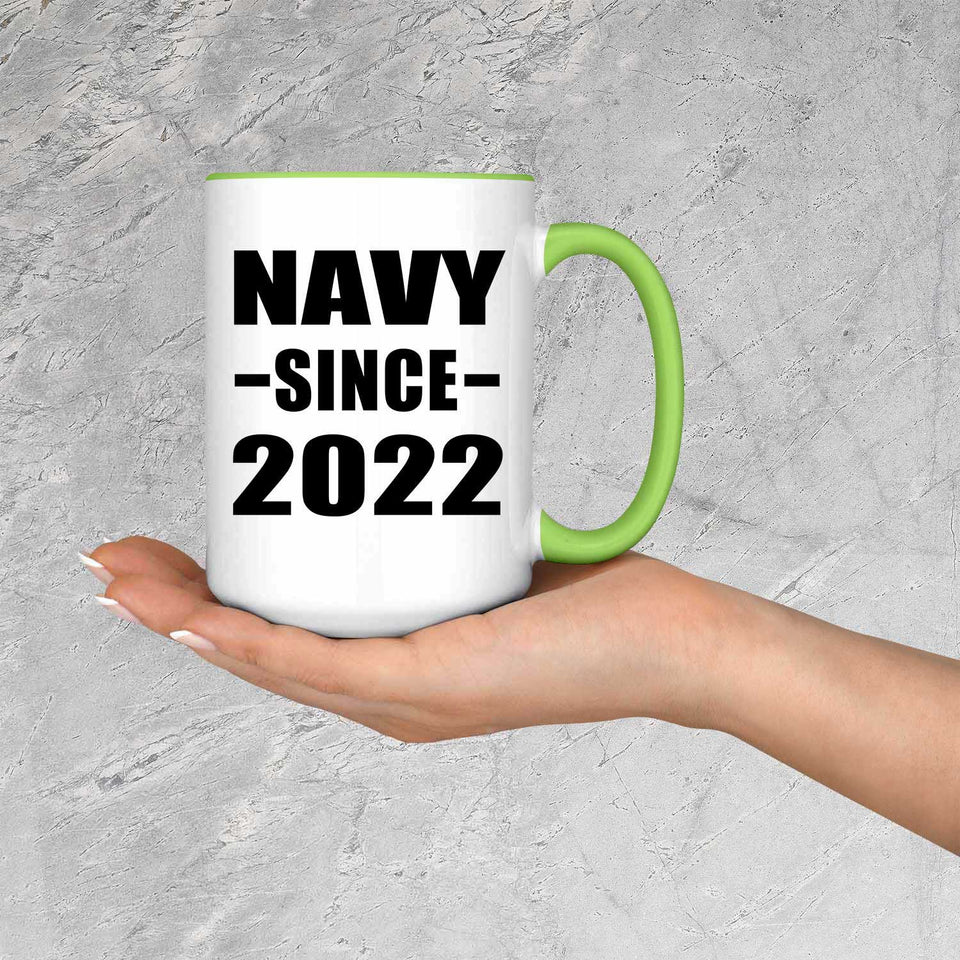 Navy Since 2022 - 15oz Accent Mug Green