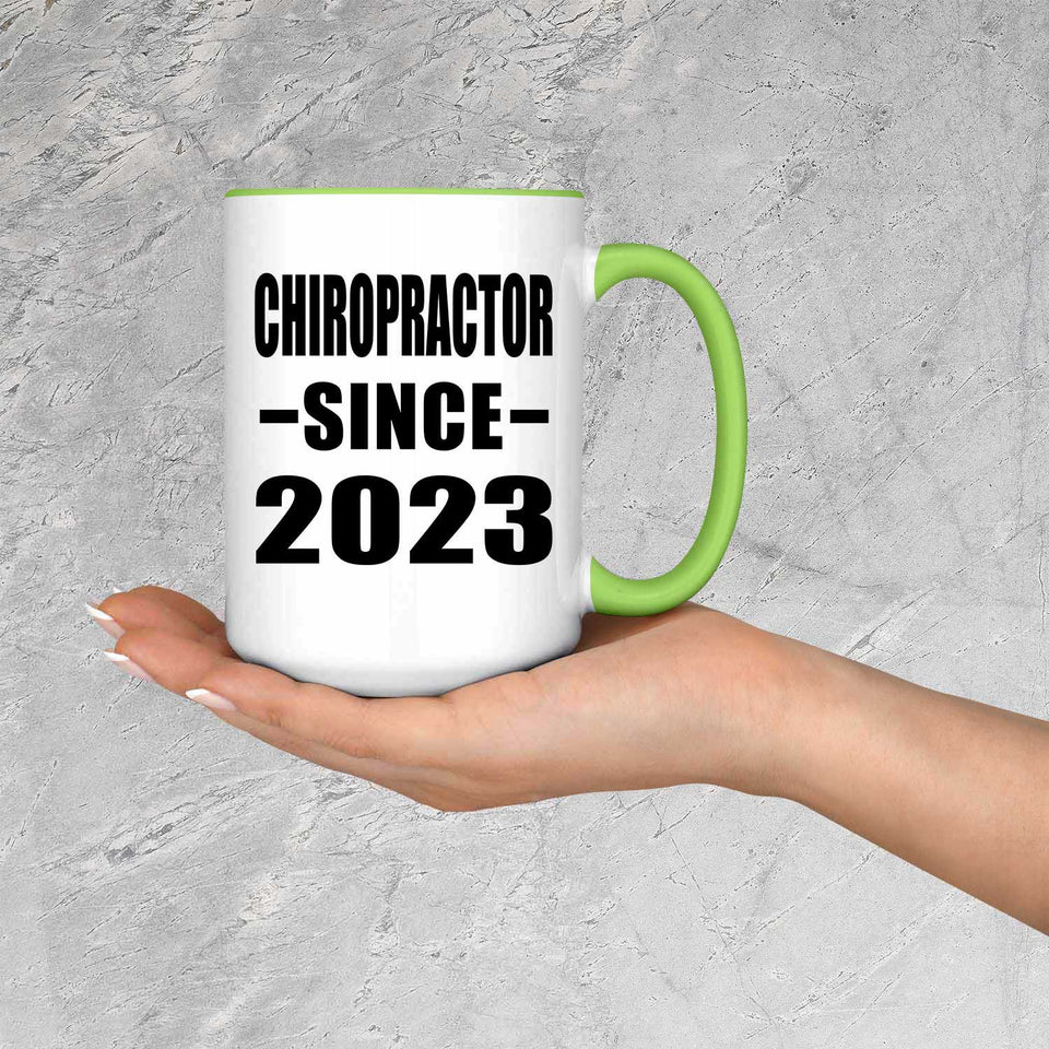 Chiropractor Since 2023 - 15oz Accent Mug Green