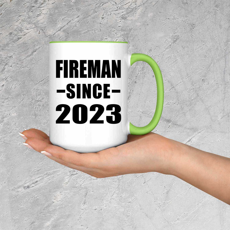 Fireman Since 2023 - 15oz Accent Mug Green