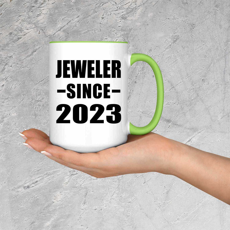 Jeweler Since 2023 - 15oz Accent Mug Green