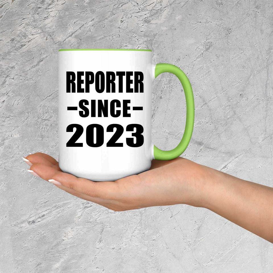 Reporter Since 2023 - 15oz Accent Mug Green