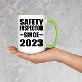 Safety Inspector Since 2023 - 15oz Accent Mug Green