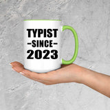 Typist Since 2023 - 15oz Accent Mug Green