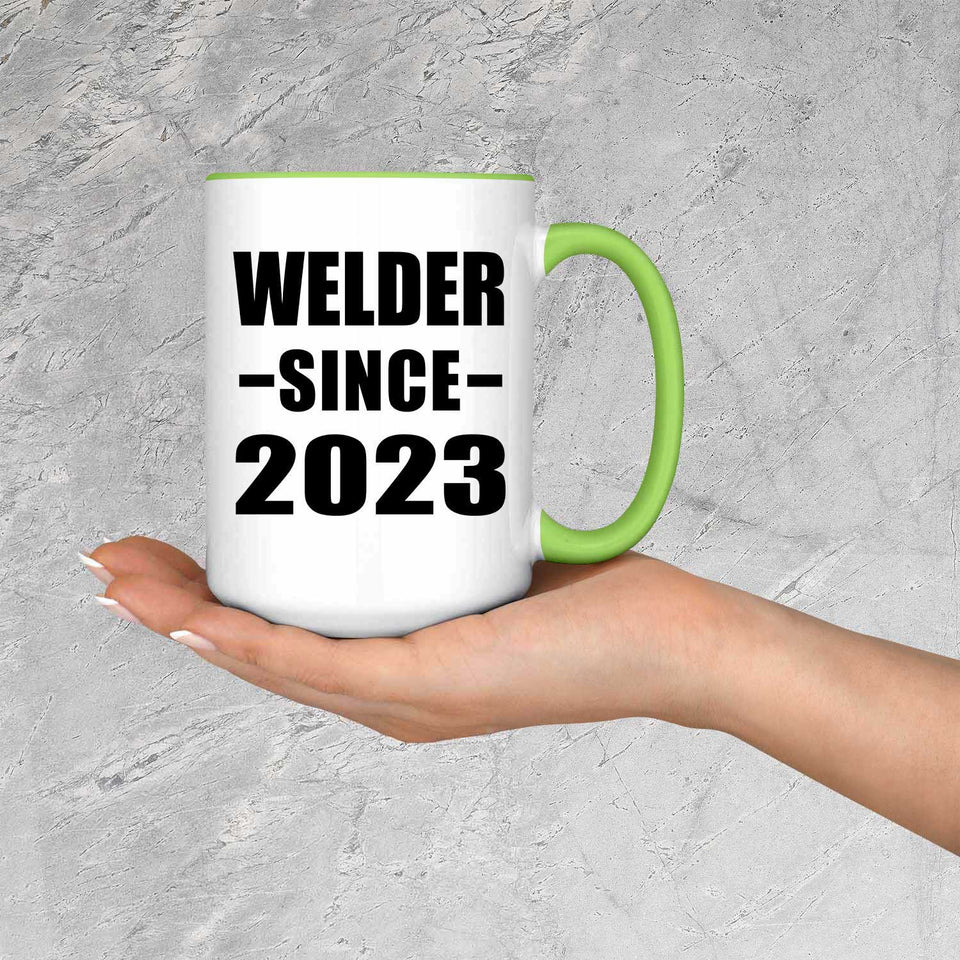 Welder Since 2023 - 15oz Accent Mug Green