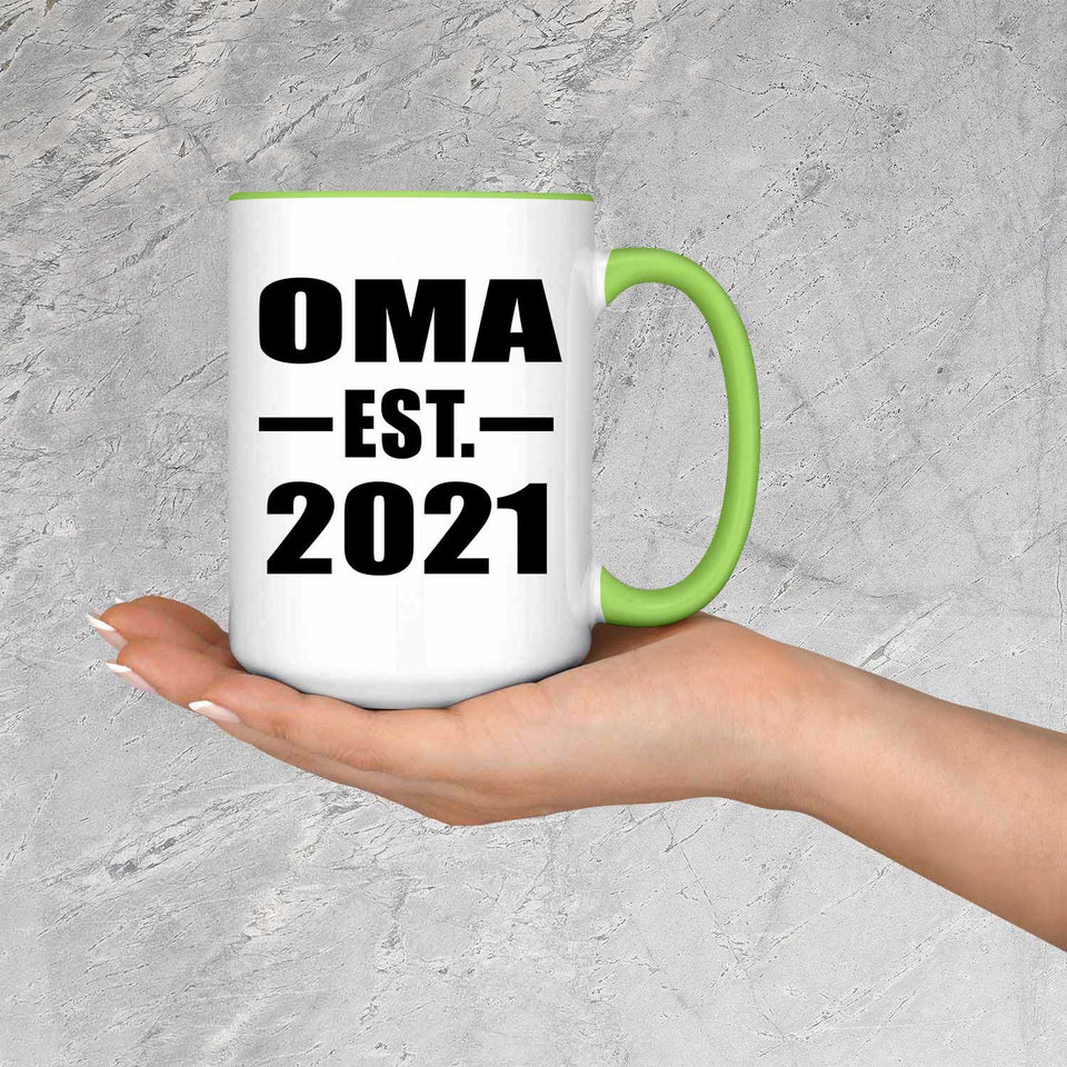 Oma Established EST. 2021 - 15oz Accent Mug Green