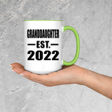Granddaughter Established EST. 2022 - 15oz Accent Mug Green
