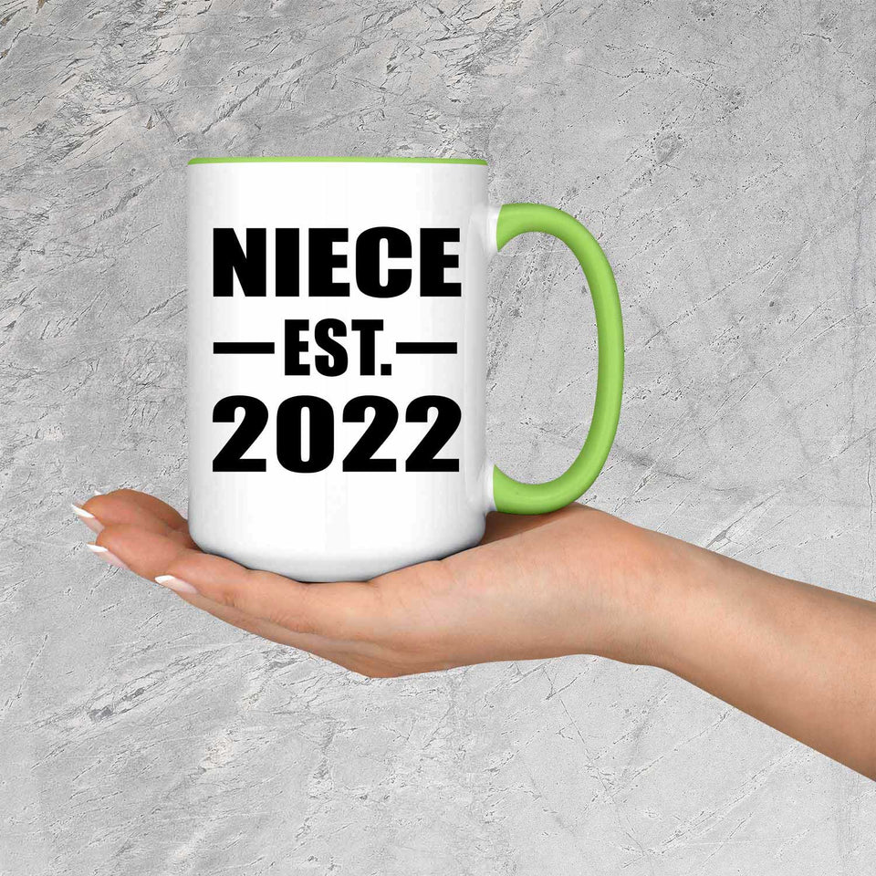Niece Established EST. 2022 - 15oz Accent Mug Green
