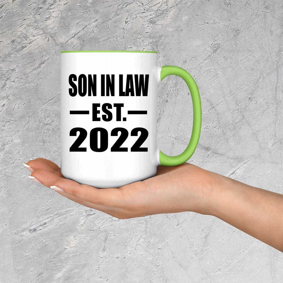 Son In Law Established EST. 2022 - 15oz Accent Mug Green
