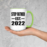 Step Father Established EST. 2022 - 15oz Accent Mug Green