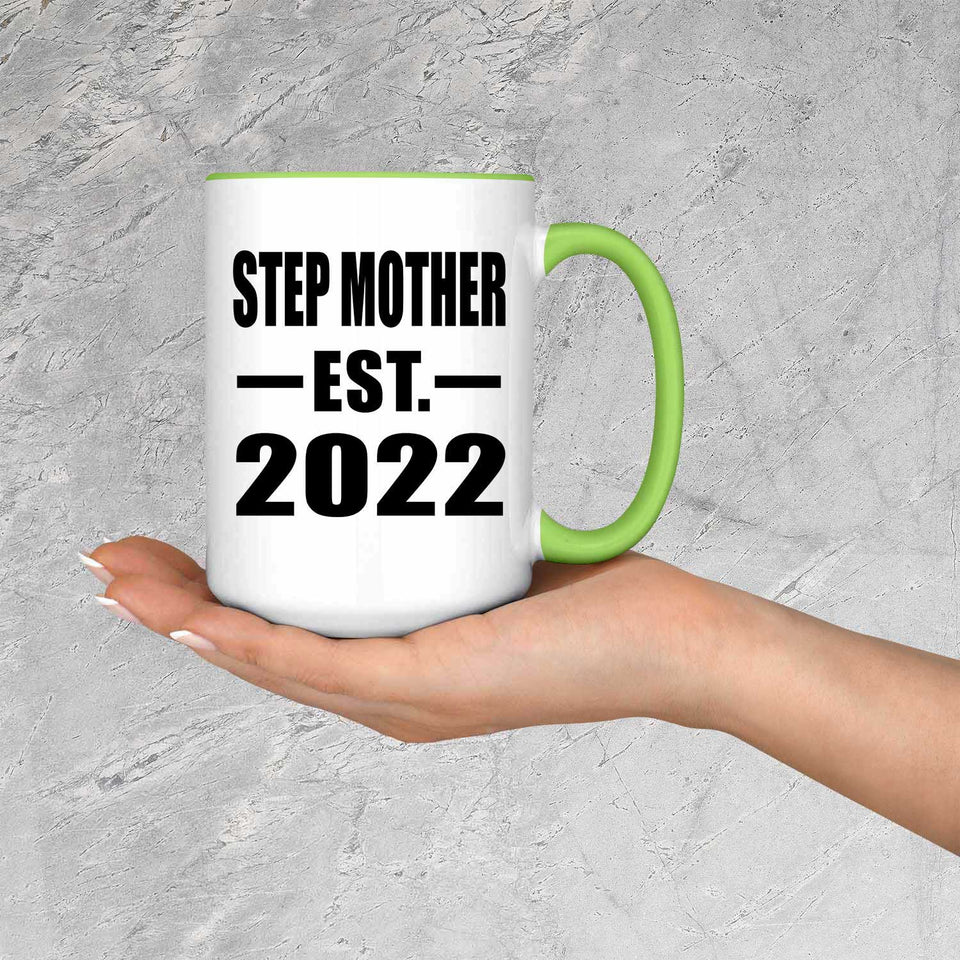 Step Mother Established EST. 2022 - 15oz Accent Mug Green