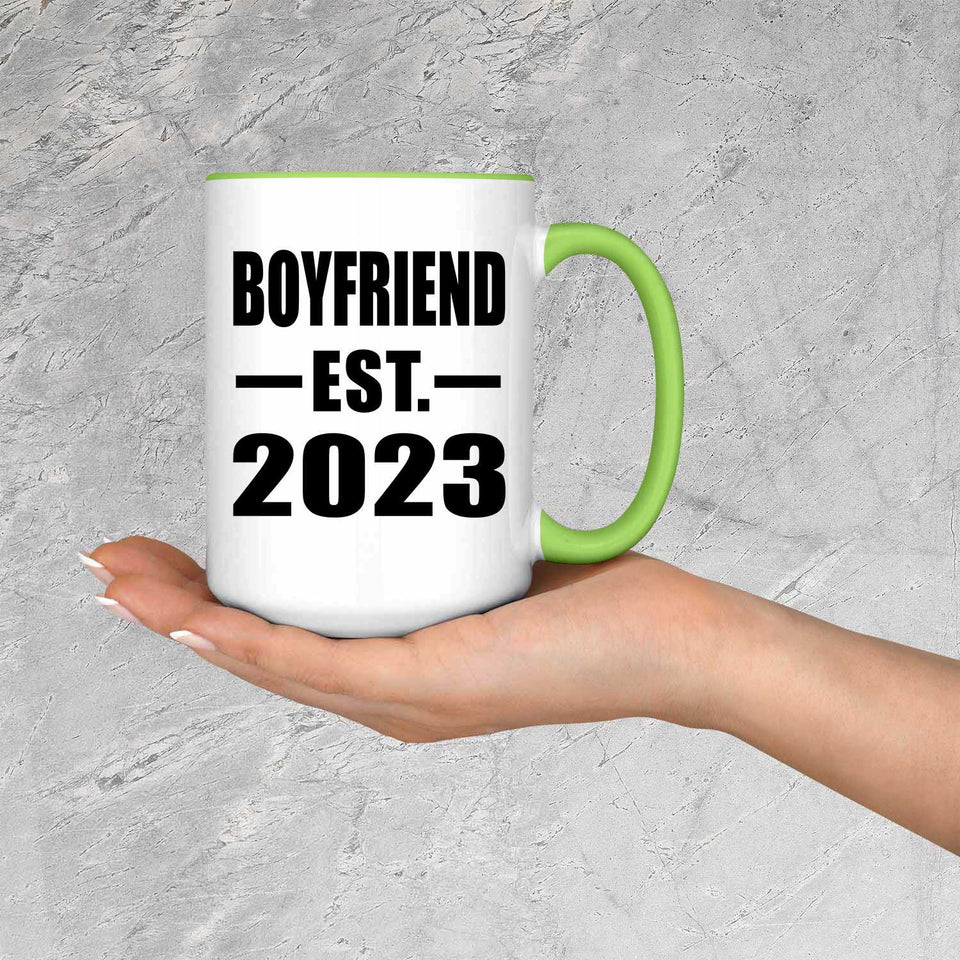 Boyfriend Established EST. 2023 - 15oz Accent Mug Green