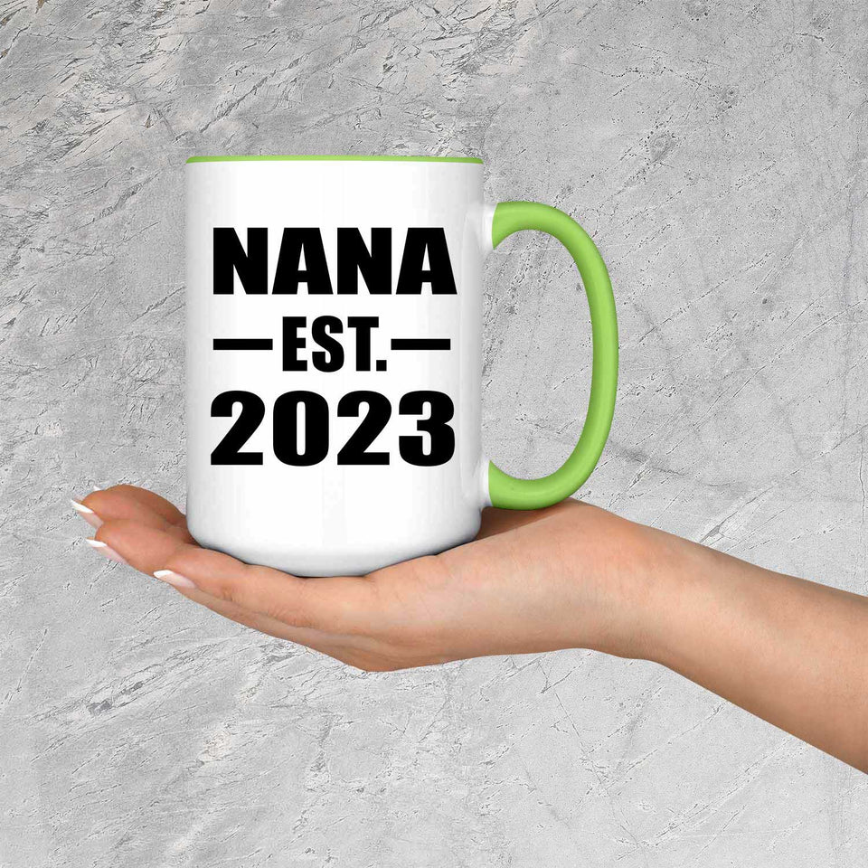 Nana Established EST. 2023 - 15oz Accent Mug Green
