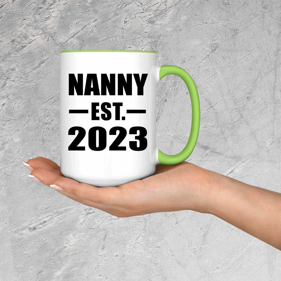 Nanny Established EST. 2023 - 15oz Accent Mug Green