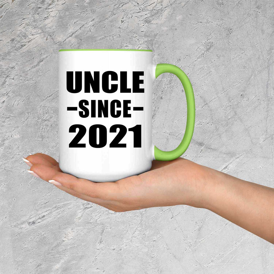 Uncle Since 2021 - 15oz Accent Mug Green